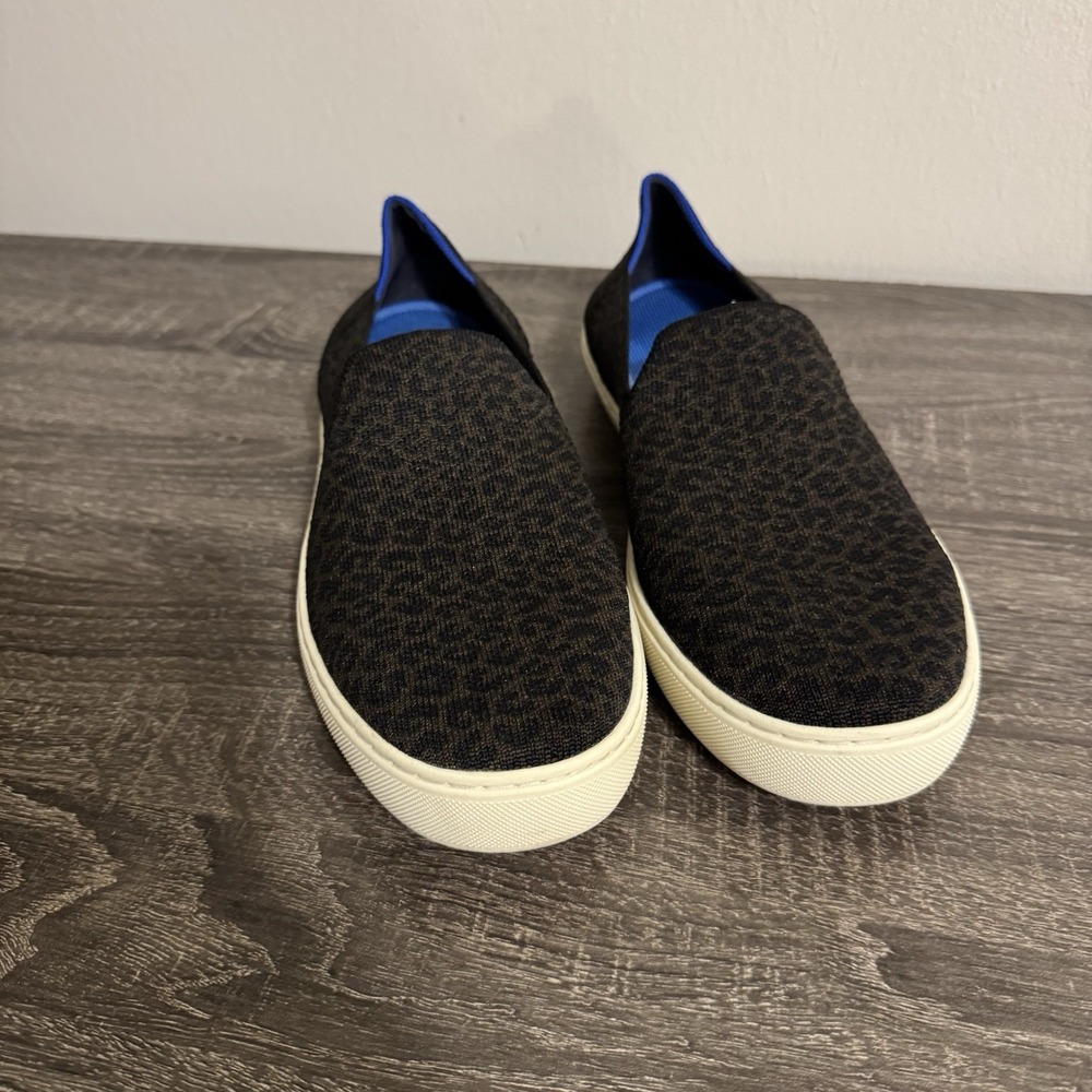 Rothy's Slip On Sneaker Espresso Leopard Spot Shoes Women's Sz 11